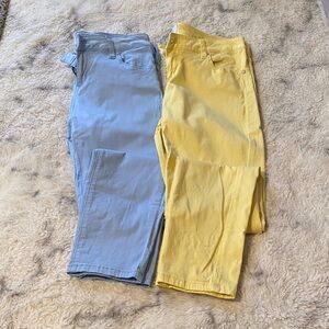 Celebrity Pink Jeans in Sky Blue and Sunny Yellow